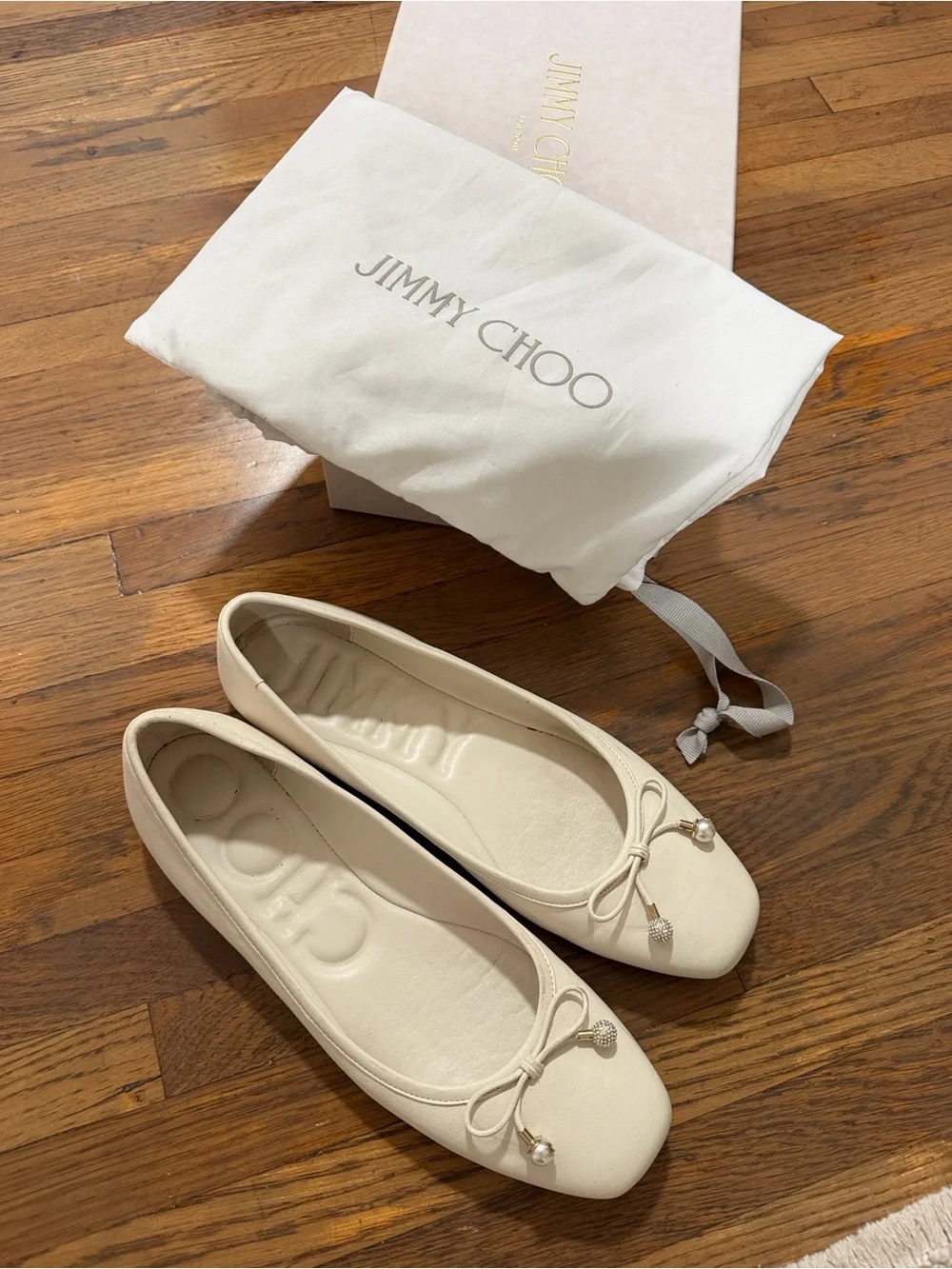 Jimmy Choo Elme Leather Ballet Flat Size 40